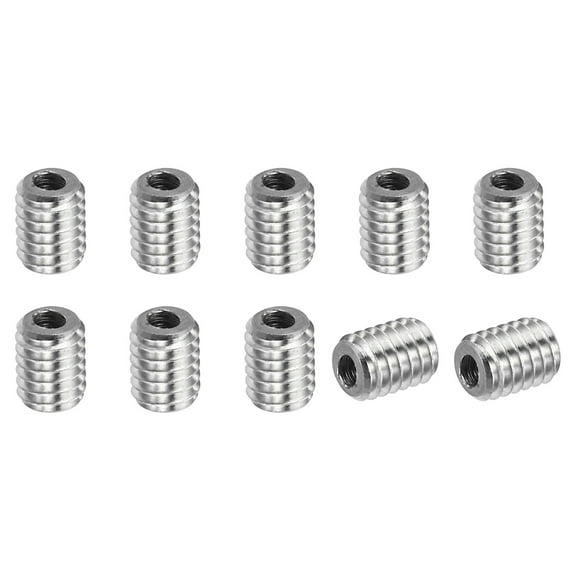 Uxcell Thread Adapters Sleeve Reducing Nut M4x0.7 Male to M2x0.4 FeMale to Repair Insert Nut Screw Reducer 5mm 10 Pcs