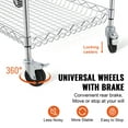 thumbnail image 6 of VEVOR 3-Tier Utility Cart Rolling Cart on Wheels 30"x18"x32.4" 661 lbs 6 Hooks, 6 of 10