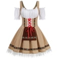 thumbnail image 4 of Vestido tirolés de terciopelo para el Oktoberfest de Costume GRAJTCIN, color caqui S, 4 of 6