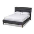 thumbnail image 1 of Baxton Studio Erlend Mid-Century Upholstered Wood Queen Platform Bed - Dark Gray, 1 of 8