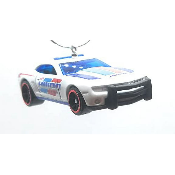 Christmas Ornament for 2010 Chevy Camaro SS White Blue Stripe