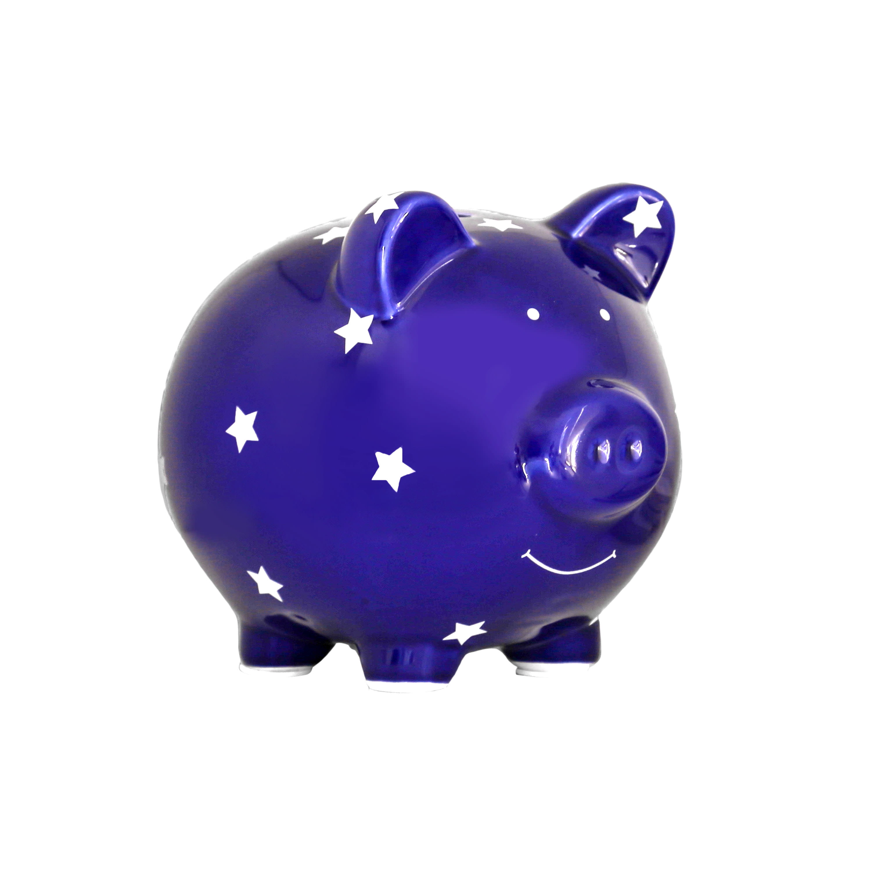 Truu Design 6 x 5 inches White Cute Novelty Pig Money Bank for Kids
