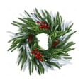 thumbnail image 2 of Yangka Artificial Frosted Pine Christmas Wreath With Red Berries And Pinecones, Flocked Green Front Door Holiday Wreath For Fireplace Window Porch Indoor Outdoor Decor, 2 of 6