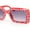 Red, variant on Child Size Cute Flower Print Girls Rectangle Mod Fashion Sunglasses Blue