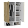 thumbnail image 5 of TUHOME Rosie Armoire - Light Oak-White -Material Engineered Wood, 5 of 5