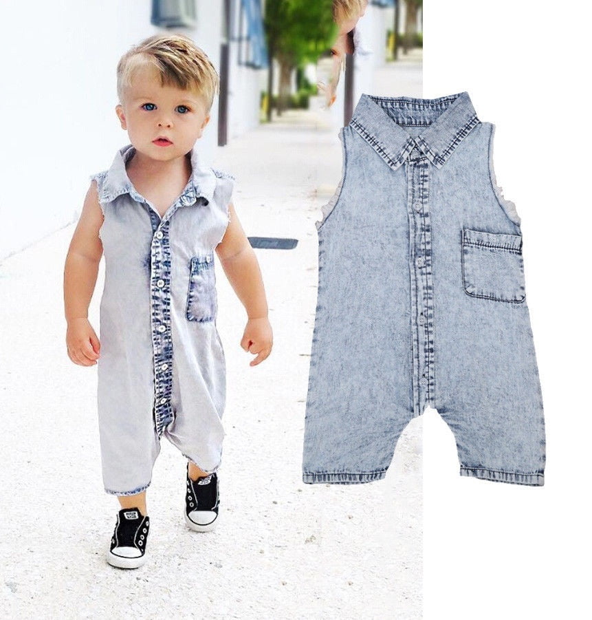 baby boy denim romper