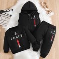 thumbnail image 2 of Toddler Boys 3 Piece Outfit Set, Long Sleeve Crewneck Sweatshirt, Zip-Up Hoodie & Elastic Jogger Pants, Casual Letter Print Activewear | CSEONE, 2 of 8