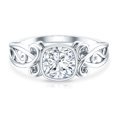 thumbnail image 4 of Rosec Jewels Lab Grown Diamond Cushion Engagement Ring - EF-VS Quality - Gift For Women, 14K White Gold, US 4.00, 4 of 8