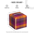 thumbnail image 4 of Lsque Purple Yellow Buffalo Plaid Printed Tissue Box Cover Holder, Facial Paper Organizer Dispenser,Square with Bottom Belt, PVC Leather Decorative Organizer, 4 of 8