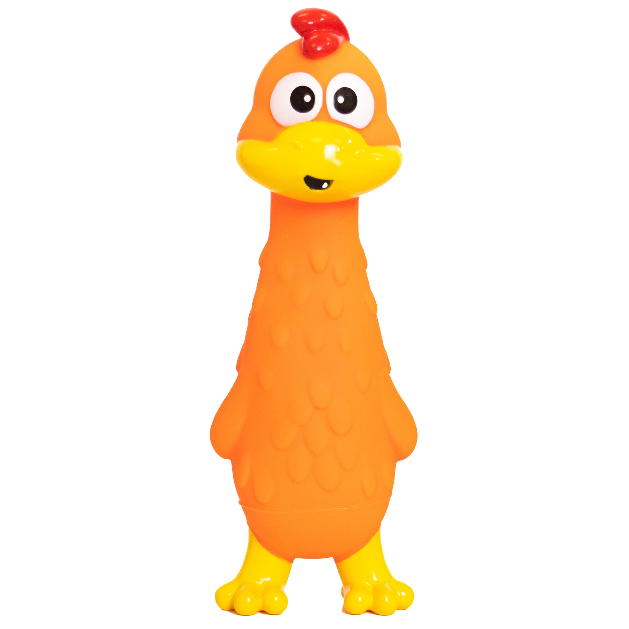 Outward Hound Latex-Free Medium Big Squeak Chicken Dog Toy, Orange
