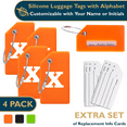 thumbnail image 1 of ComfiTime Luggage, Tags con Alfabeto: Maletas Tags de Silicona Aprobadas por la TSA, Bolsa de Viaje, Equipaje y Mochilas con Cubierta de Privacidad, Presilla de Acero Inoxidable, 1 of 1