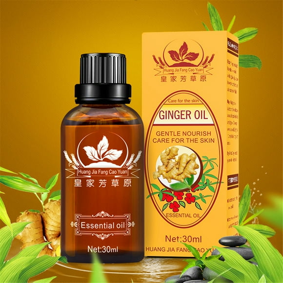 30ml Ginger Massage Oil,100% Pure Natural Lymphatic Drainage Ginger Oil,SPA Massage Oils,Promote Blood Circulation Relieve Muscle Soreness and Swelling