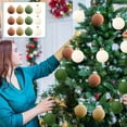 thumbnail image 1 of Fiudx Ofertas de la semana Bolas de Navidad Bolas flocadas para árbol de Navidad Adornos de plástico Adornos colgantes decorativos de Navidad Decoración para árbol de Navidad, 1 of 3