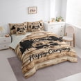 thumbnail image 2 of Catabedysis Rustic Camping Adventure 7 Pieces Full Size Bedding Sets,Camper Silhouette Print Full Size Bed in a Bag For Boys,Multicolor,Light Gray Reversible, 2 of 7