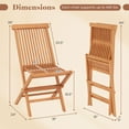 thumbnail image 3 of Gymax Teak Wood Patio Chairs Set of 4 Outdoor Folding Chairs w/ High Back for Dining, 3 of 10