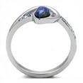 thumbnail image 3 of Womens Ring Anillo Para Mujer Stainless Steel Ring with Semi-Precious Snowflake Obsidian in Montana, 3 of 5