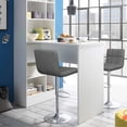thumbnail image 3 of Lacoo Set of 2 Bar Stools Adjustable Swivel Armless Barstools with PU Leather, Gray, 3 of 7