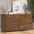 thumbnail image 5 of Gacfiew 6 Drawer Double Dresser, Industrial Wood Dresser for Bedroom, Storage Cabinet with Sturdy Steel Frame, 5 of 5
