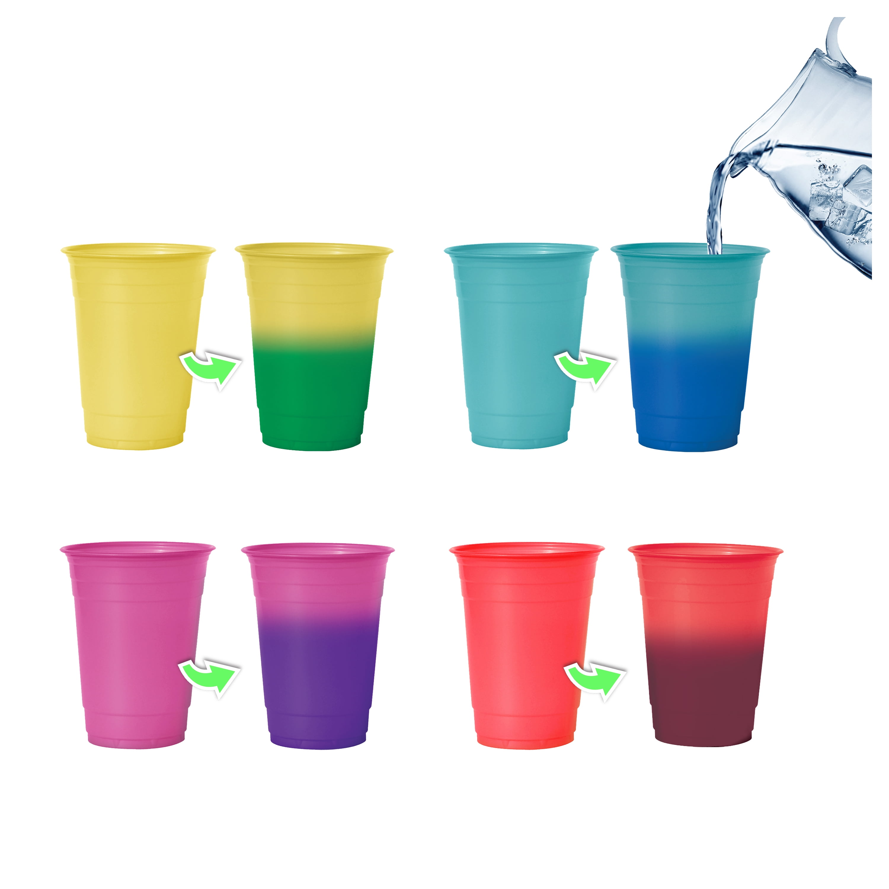 Packed Party Drink Up! Color Changing Cup Stack - Multi Color - 5 ct