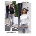 thumbnail image 4 of Womens Long Sleeve Bodysuit Square Neck Sexy Basic Tops Causal Leotard Bodysuit Tops, 4 of 5