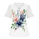 thumbnail image 4 of Blusa informal de manga corta con cuello en V y malla de encaje con estampado floral para mujer OAVQHLG3B Store  lin121212, 4 of 4