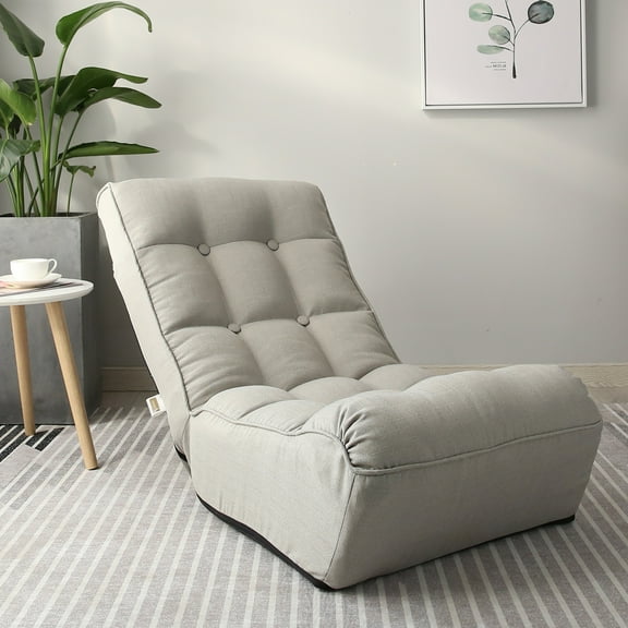 LUCKHAO Single sofa reclining chair Japanese chair lazy sofa tatami balcony reclining chair leisure sofa adjustable chair
