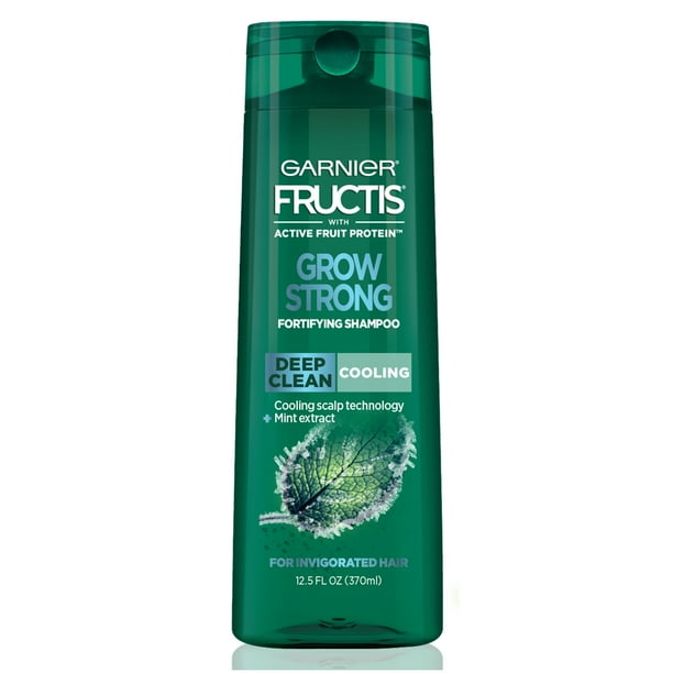 Garnier Fructis Grow Strong Cooling Deep Clean Shampoo for Men for Invigorated Hair, 12.5 fl. oz