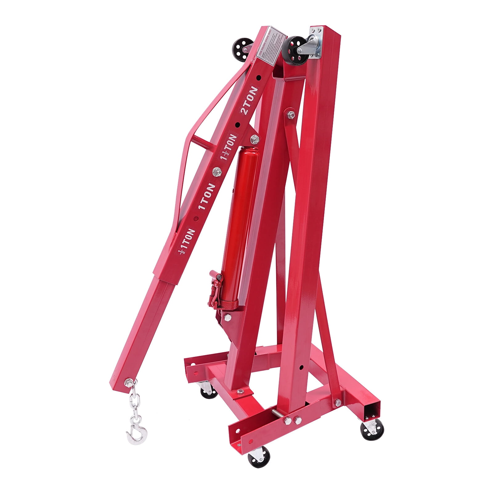 Heavy-Duty Hydraulic Crane, 17637lbs Pump Capacity, Durable Carbon Steel Frame, Effortless Lifting and Maneuverability, Foldable for Space-Saving, A Must-Have for Any Workshop.