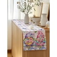 thumbnail image 5 of Table Runner 72 Inches Long for Kitchen Dining, Blue Purple Gnomes Dresser Scarf Farmhouse, Dining Table Decorations for Wedding/Parties, Spring Hydrangea Flower Leaf Pink Plaid 18 x 72 In, 5 of 8