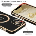 thumbnail image 5 of ZUKKASHAN Case for iPhone 12 Case [Compatible with mag-safe] Luxury Gold Heart Design Slim Shockproof Soft TPU Cover for Girls Women Men,Protective Magnetic Phone Case for iPhone 12, 5 of 5