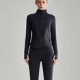 thumbnail image 1 of Conjunto de Yoga de manga larga sin costuras para mujer, pantalones de cintura alta, ropa de gimnasio, pantalones cortos deportivos, sujetador, entrenamiento, Fitness con cremallera, 1 of 5