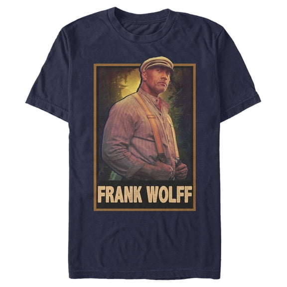 Men's Jungle Cruise Frank Wolff Portrait Graphic Tee Navy Blue Small