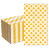 DYLIVeS 80 Count Gingham Napkins 3 Ply Disposable Paper Dinner Napkins Yellow Napkins Buffalo plaid Napkins Disposable Towels Yellow and White Checkered Guest Napkins