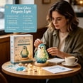 thumbnail image 7 of DIY Sea Glass Art Kit, Light Up Craft Kit with Sea Glass, Shells & Pearl Accents, Coastal Ocean Inspired Mosaic Art Decoration, Creative Handmade Gift for Adults (Penguin), 7 of 7