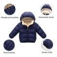 thumbnail image 6 of 2-6 Year old Kids Boys Girls Children Winter Warm Cotton Jacket Velvet Lining Coat Hooded Down Outerwear, 6 of 9