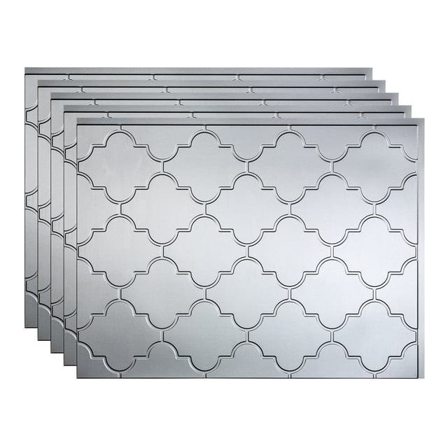 FASÄDE 18in x 24in Monaco Argent Silver Backsplash Panel (5 Pack)