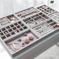 thumbnail image 2 of Stackable Jewelry Tray Multipurpose Portable Multi Tray Holder Purpose Jewelry Velvet for Rings Earring Bangle, 2 of 8