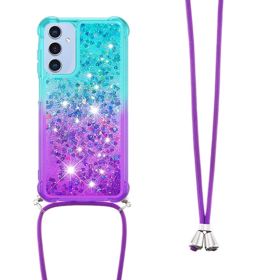 GY-MCKK for Samsung Galaxy A17/A26 Case Girls Women Cute Glitter Soft TPU Phone Case with Strap Lanyard Shockproof Protective Cover-B1