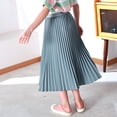 thumbnail image 4 of BLTIBY Girls Midi Pleated Chiffon Skirts Elastic High Waist Flowy Skirt Summer Casual Swing A-Line Flared Skirts Gray 10-11Years, 4 of 6