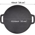 thumbnail image 2 of Zshan 12.6-Inch Cast Iron Roti Tawa, Double Handled Cast Iron Crepe Pan for Dosa, Tortillas, 2 of 5