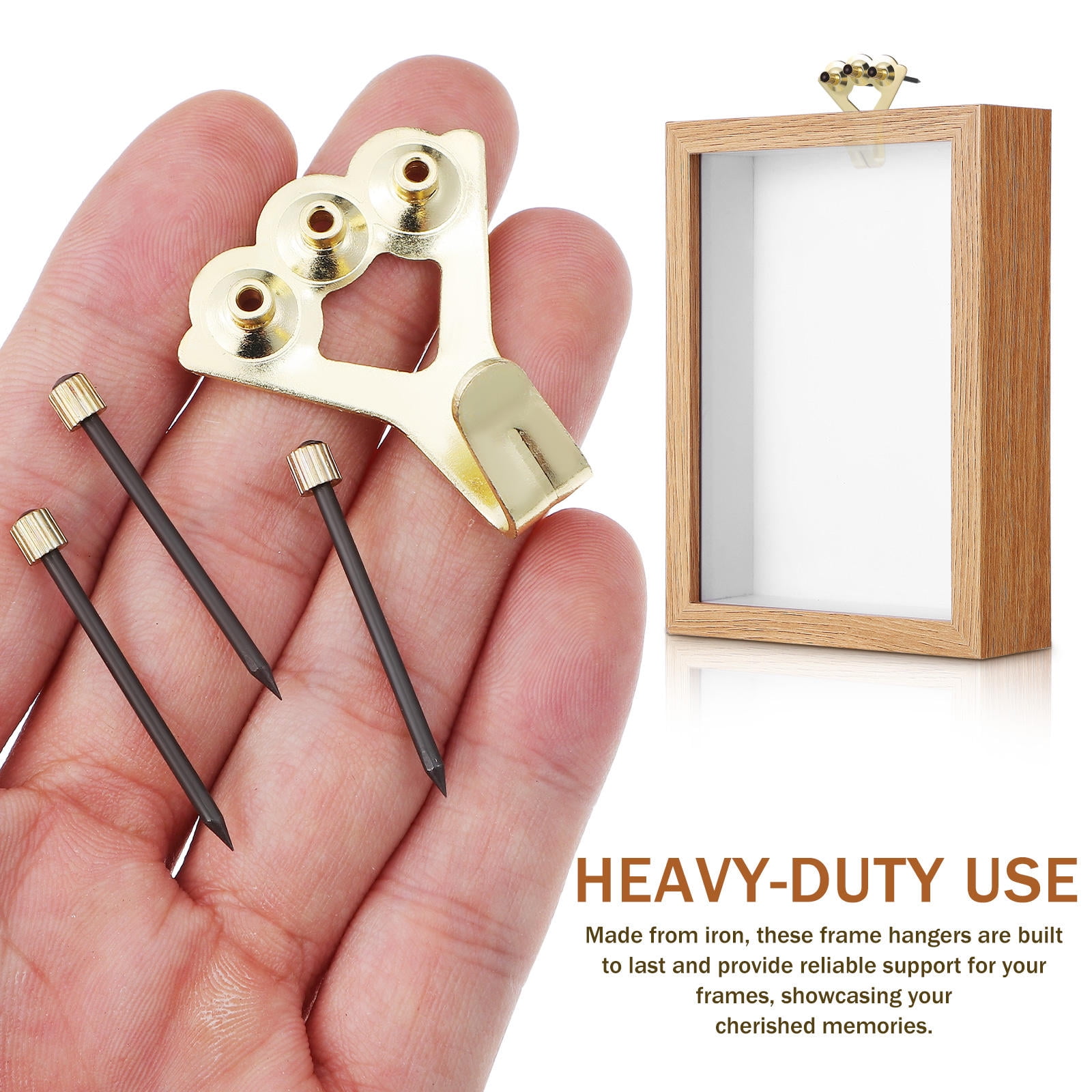ULTNICE 20Pcs Heavy Duty Picture Hangers with Elegant Golden Finish for Secure Wall Mounting