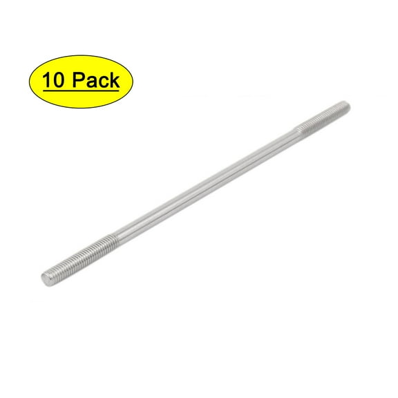 Unique Bargains M5x130mm 304 Stainless Steel Double End Threaded Stud Screw Bolt 10pcs