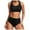 Black*, variant on Women's Bikini Sets High Waisted Push Up 2 Piece Swimwear 2 Piece Retro Ruched High Waist Casual Holiday Swimsuit