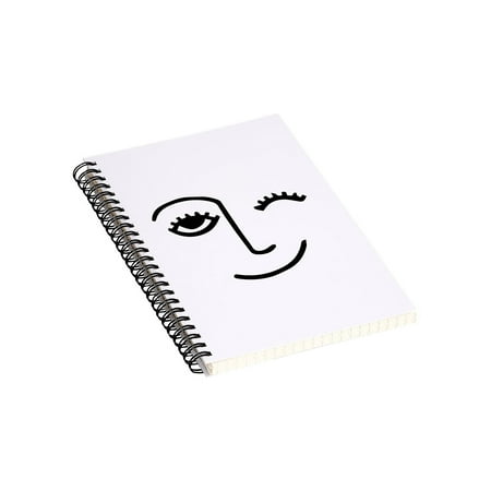 UPC: 0195318336429 | DENY Designs Wink Face by Mambo Art Studio Professional Notebooks 5.5  x 8.25  Dotted 40 Sheets