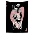 thumbnail image 3 of Ambesonne Girl Slogan Tablecloth Rectangular Table Cover, Woman is the New Strong, 60"x84", Pale Pink Black White, 3 of 4