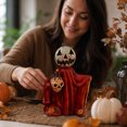 thumbnail image 5 of Miwamany Halloween Ghost Figurine, Resin Pumpkin Head Statue with Skull, Spooky Tabletop Ornament for Indoor Shelf Mantel Display Halloween Indoor Decor, 5 of 7