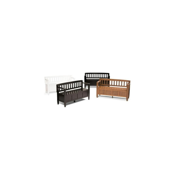 Storage Bench Solid Wood - Entryway Seating with Storage - Large Capacity Bench - 48" Width - Saddle Brown