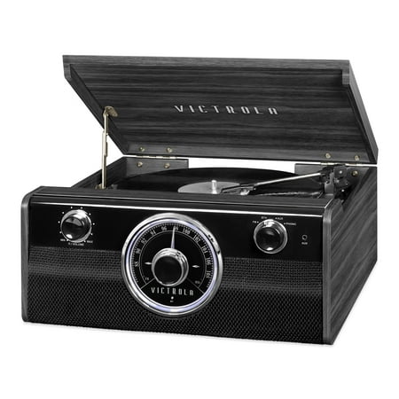 Victrola Wood Metropolitan Mid Century Modern Bluetooth Record Player with 3-speed Turntable and