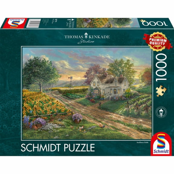 Schmidt Sunflower Fields Thomas Kinkade Adult 1000 Jigsaw Puzzle