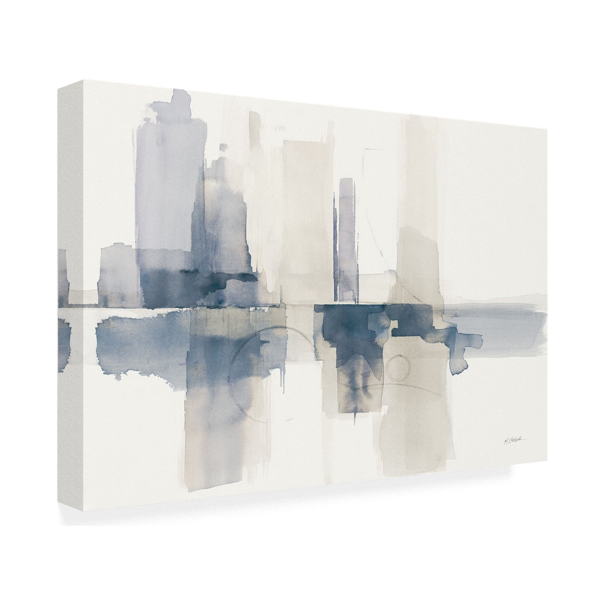 Trademark Fine Art 'Improvisation II Navy' Canvas Art by Mike Schick